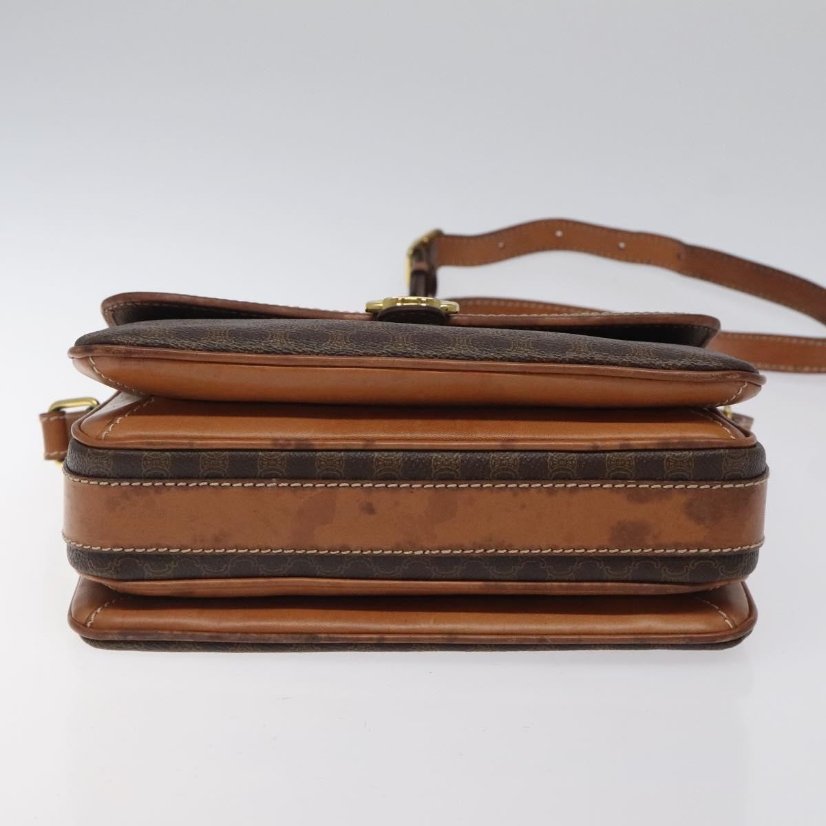 Celine Macadam Shoulder Bag Canvas, BROWN, CANVAS, Shoulder bag