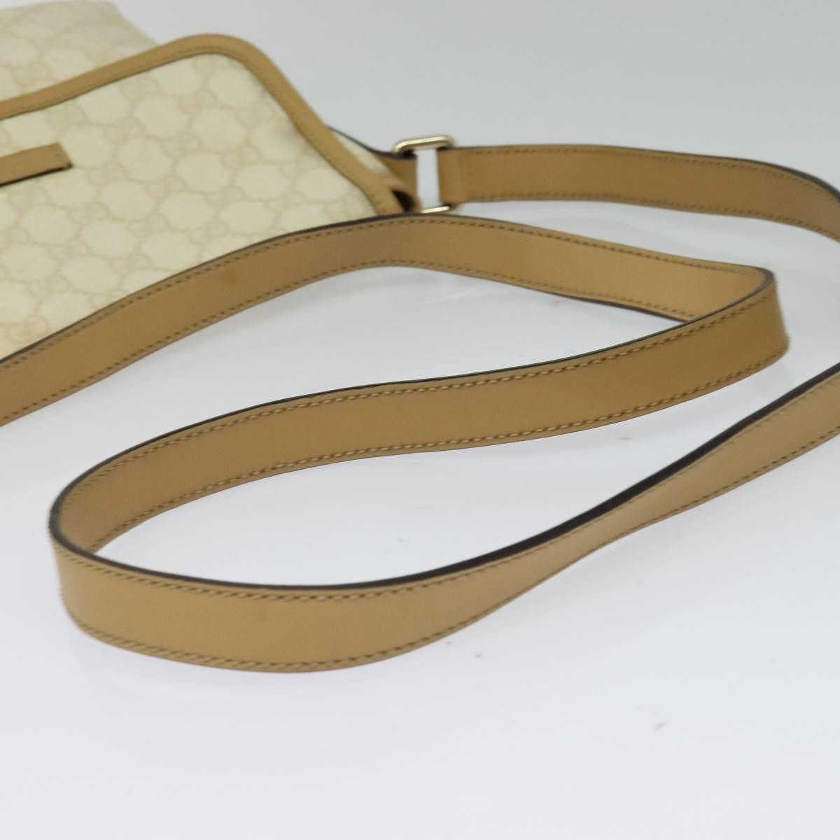 Gucci Flap Messenger GG Coated Canvas, BEIGE, PVC, Shoulder bag
