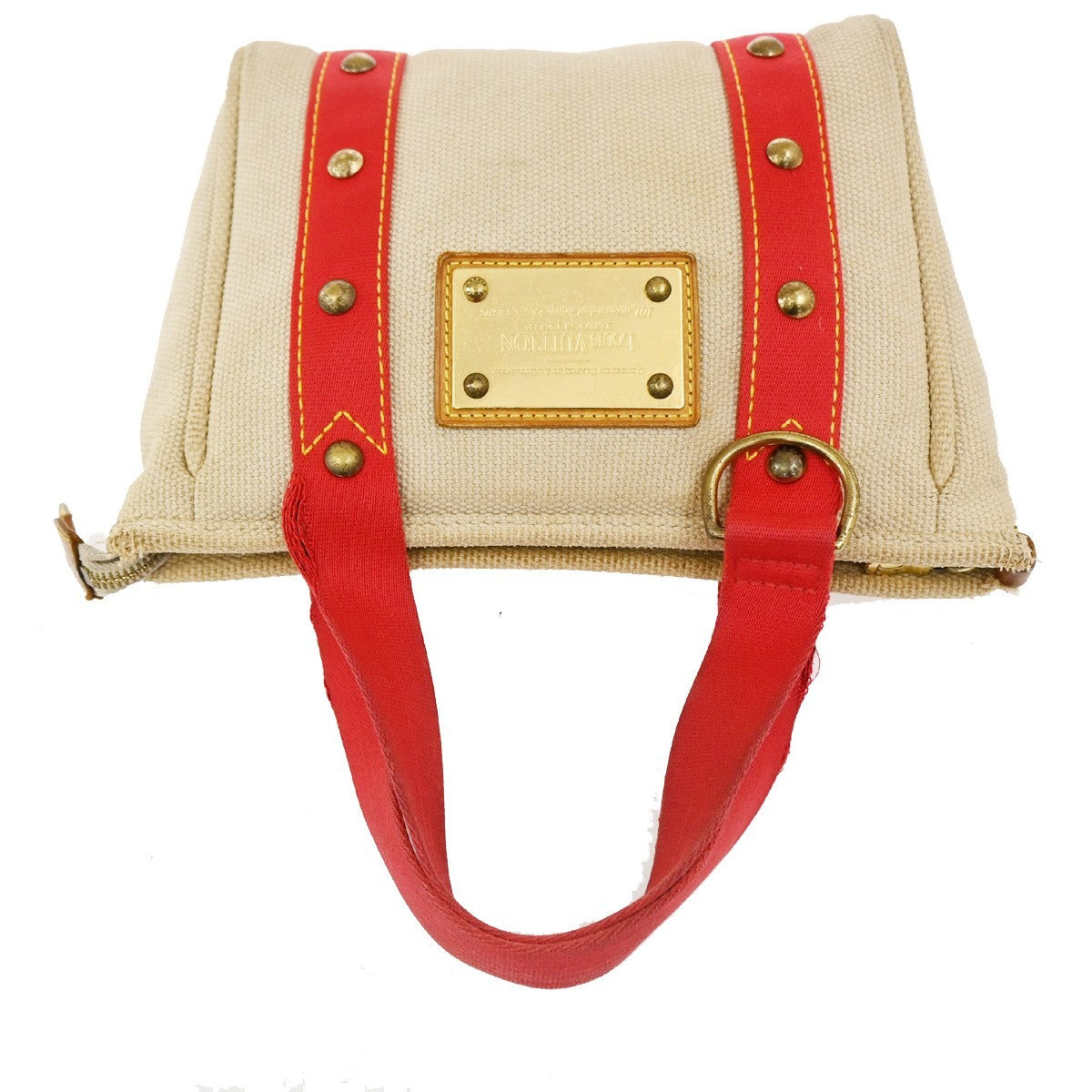 Louis Vuitton Cabas Canvas, RED, CANVAS, Tote bag