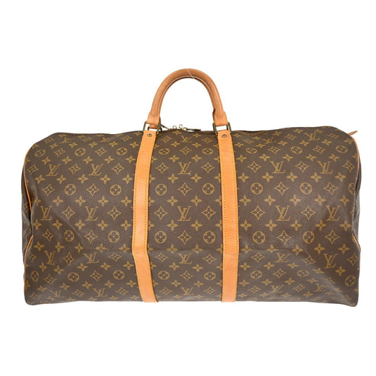 Louis Vuitton Keepall Bag Monogram Canvas, BROWN, CANVAS, Travel bag