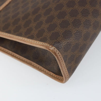 Celine Macadam Pochette Canvas and Leather, BROWN, CANVAS, Clutche & pouche