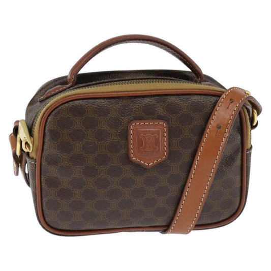 Celine Vintage Macadam Shoulder Bag Canvas, BROWN, CANVAS, Shoulder bag