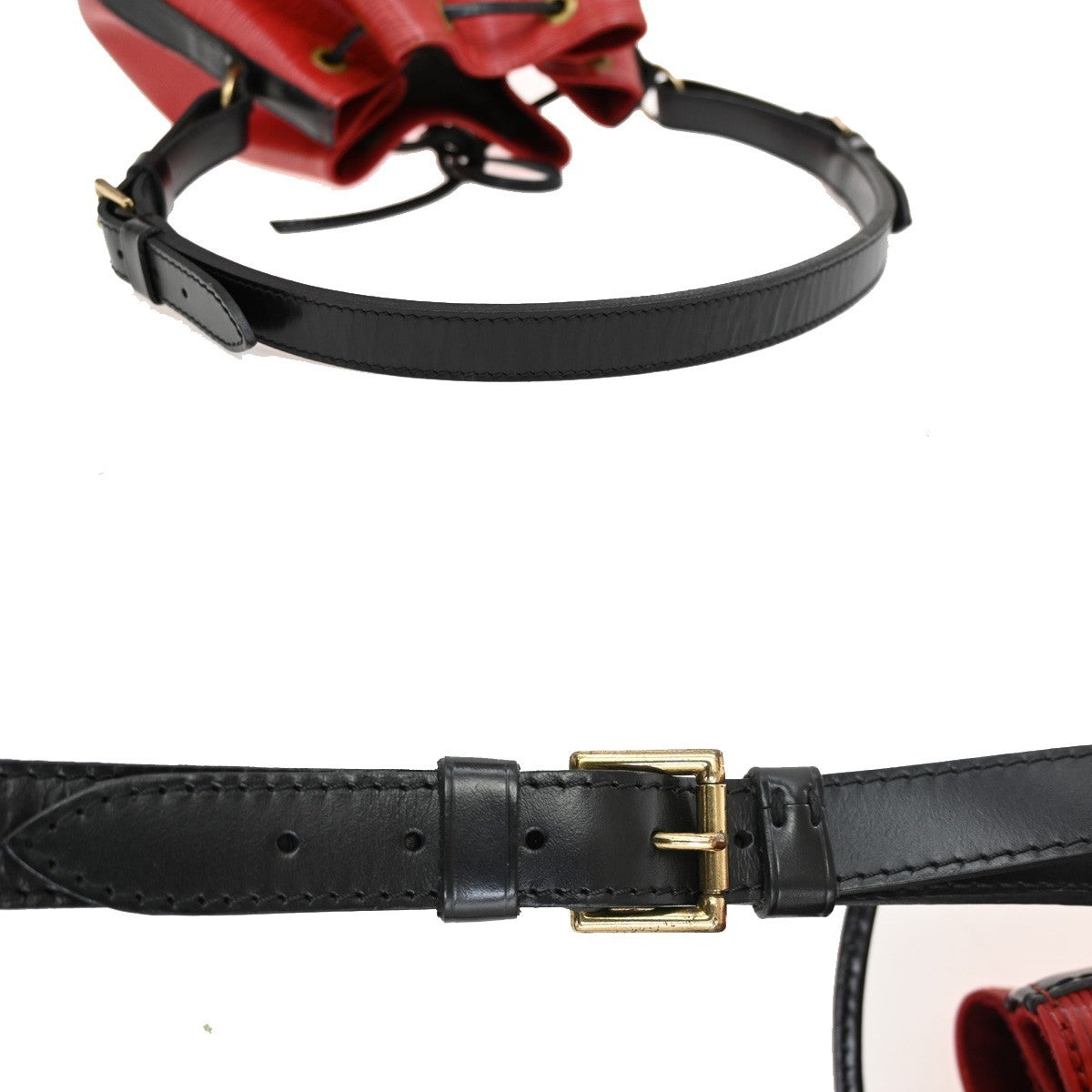 Louis Vuitton Bicolor Petit Noe Handbag Epi Leather, RED, LEATHER, Shoulder bag