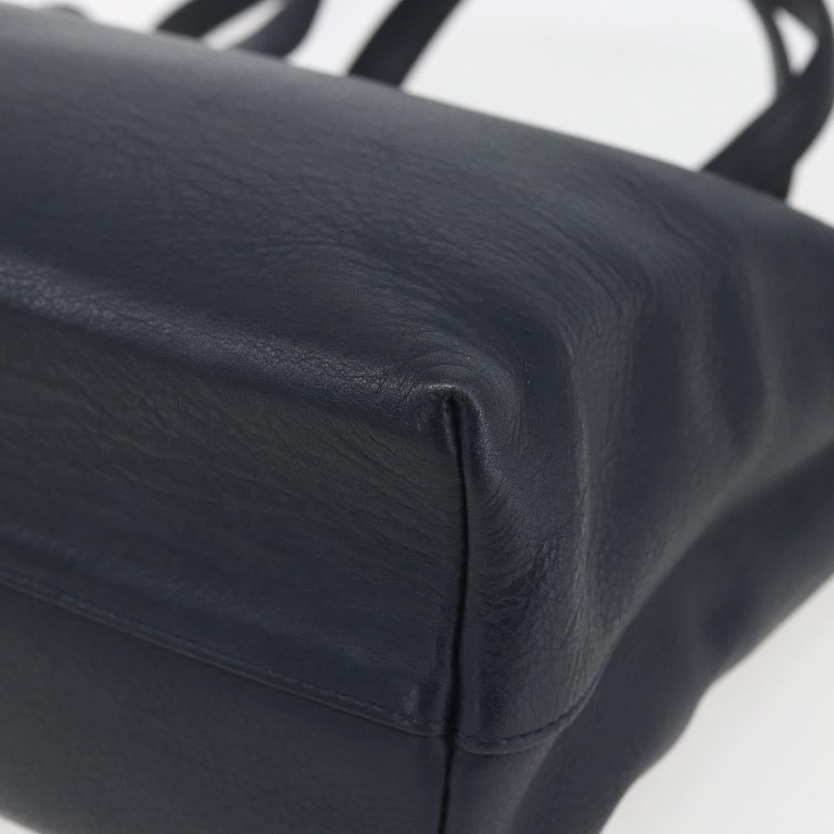 Christian Dior Vintage CD Handbag Leather, NAVY, LEATHER, Handbag