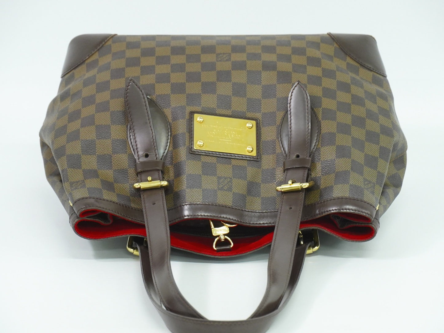 Louis Vuitton Hampstead Handbag Damier, BROWN, CANVAS, Tote bag