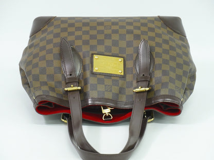 Louis Vuitton Hampstead Handbag Damier, BROWN, CANVAS, Tote bag