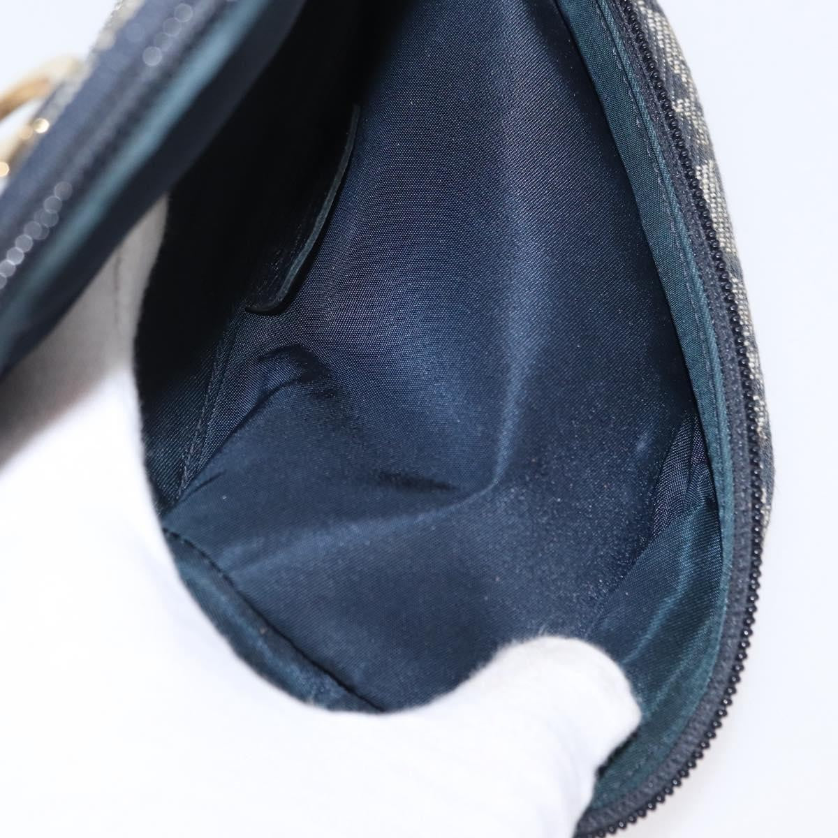 Christian Dior Saddle Zip Pouch Diorissimo Canvas, NAVY, CANVAS, Clutche & pouche