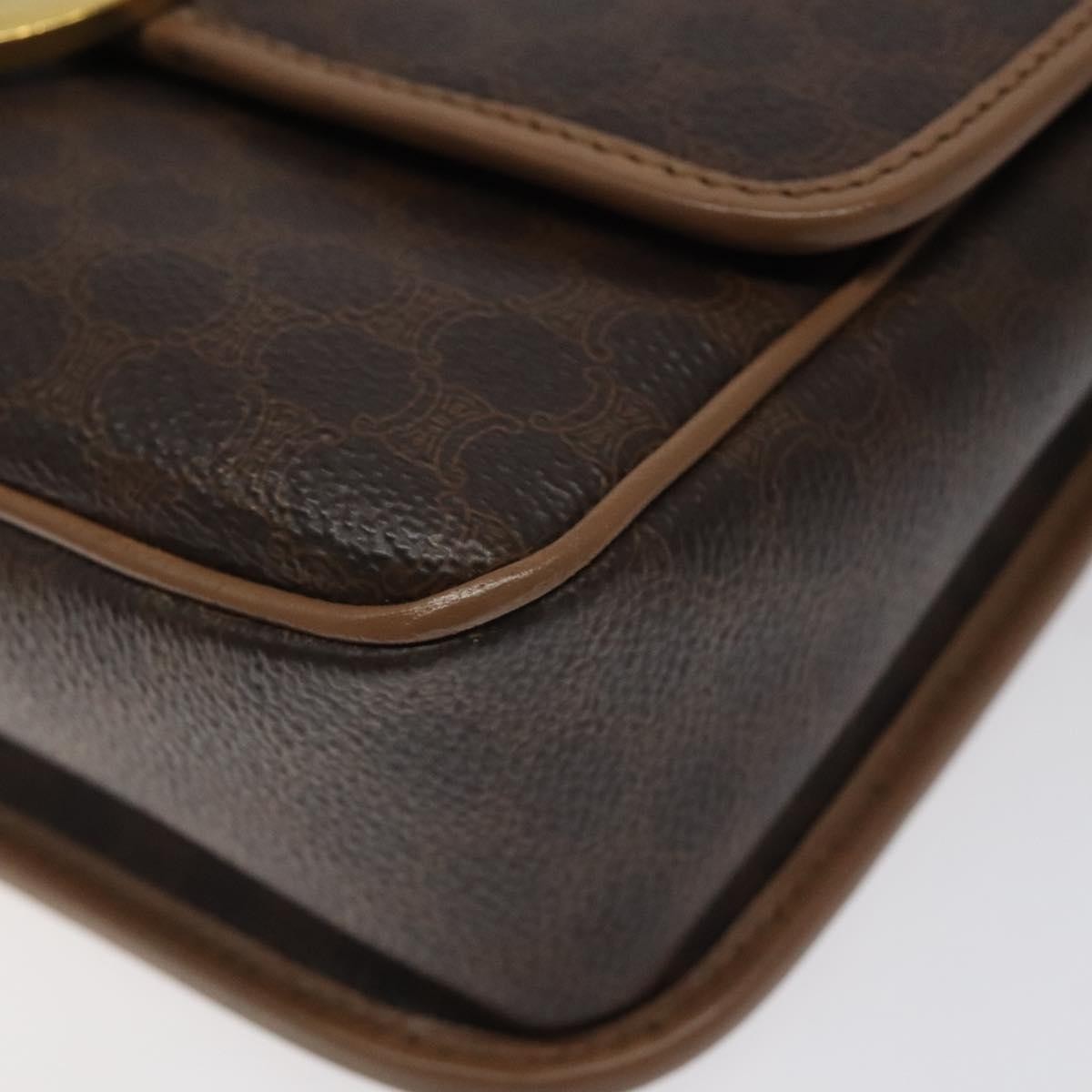 Celine Macadam Shoulder Bag PVC Leather, BROWN, CANVAS, Shoulder bag