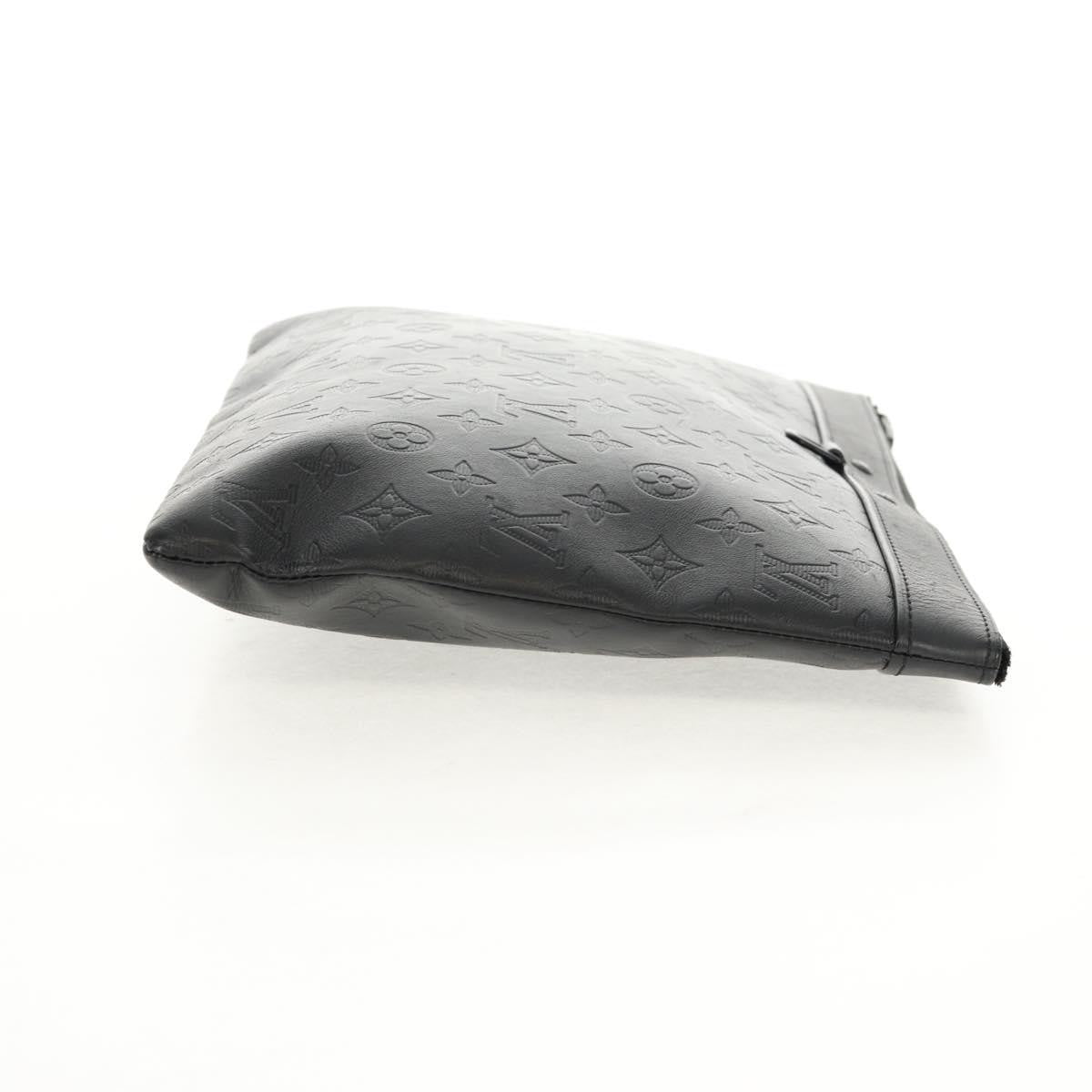 Louis Vuitton Discovery Pochette Monogram Shadow Leather, BLACK, LEATHER, Clutche & pouche