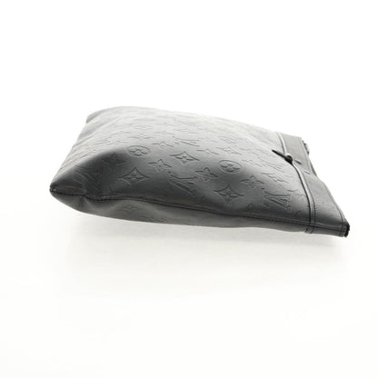 Louis Vuitton Discovery Pochette Monogram Shadow Leather, BLACK, LEATHER, Clutche & pouche