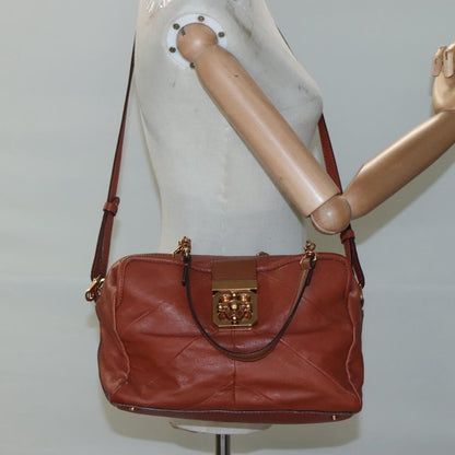 Chloe Elsie Satchel Leather, BROWN, LEATHER, Handbag