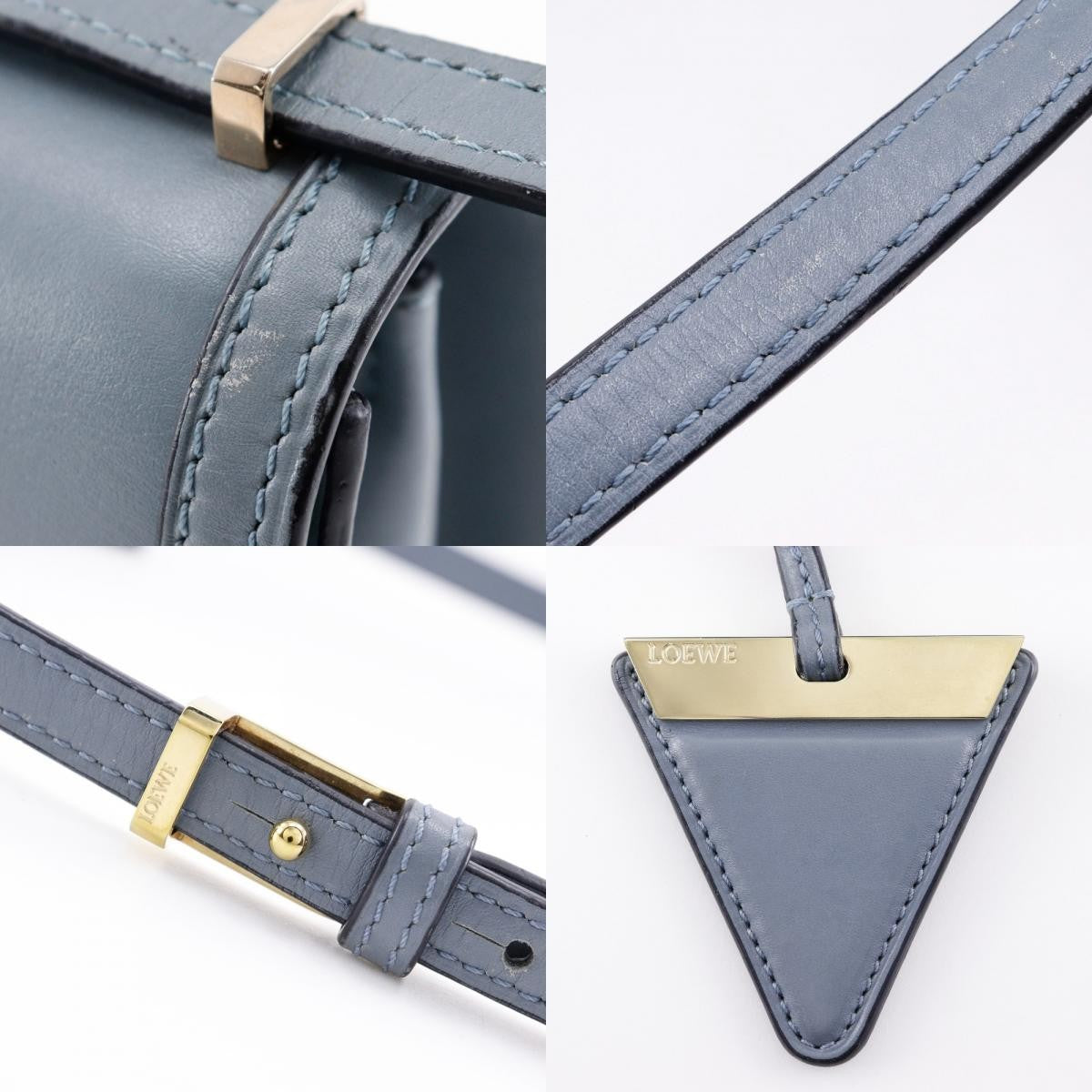 Loewe Barcelona Shoulder Bag Leather, BLUE, LEATHER, Shoulder bag