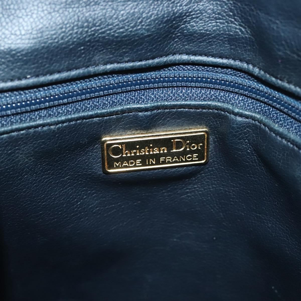 Christian Dior Vintage Handbag Leather, NAVY, LEATHER, Handbag