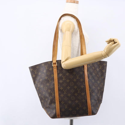 Louis Vuitton Shopping Sac Handbag Monogram Canvas, BROWN, CANVAS, Tote bag