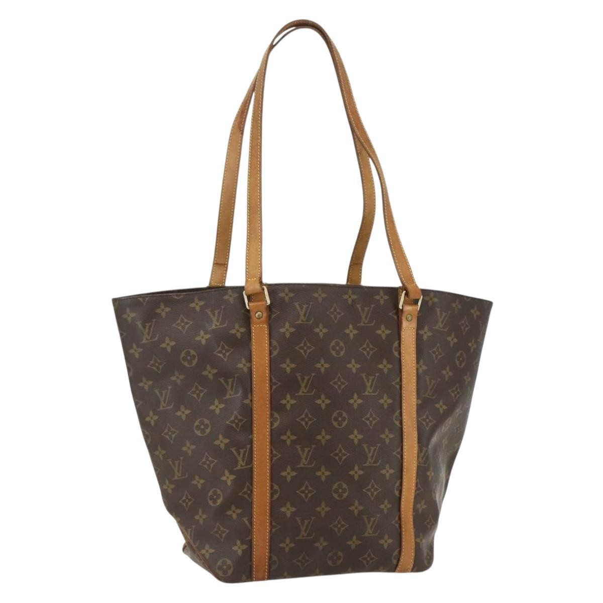 Louis Vuitton Shopping Sac Handbag Monogram Canvas, BROWN, CANVAS, Tote bag