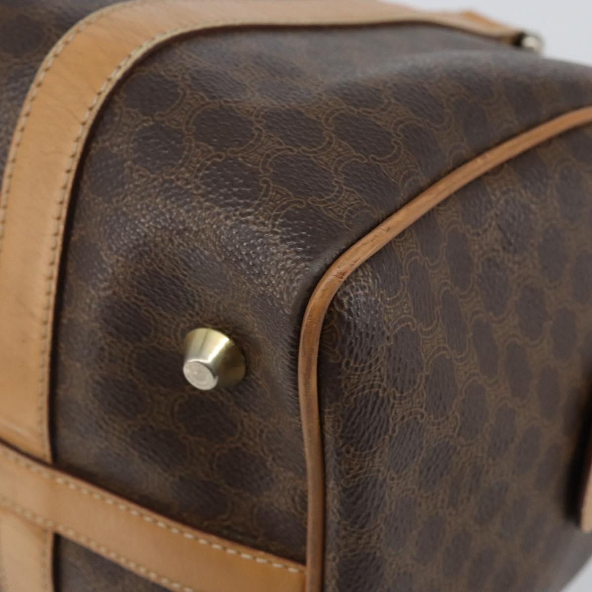 Celine Macadam Handbag Macadam with leather, BROWN, CANVAS, Handbag