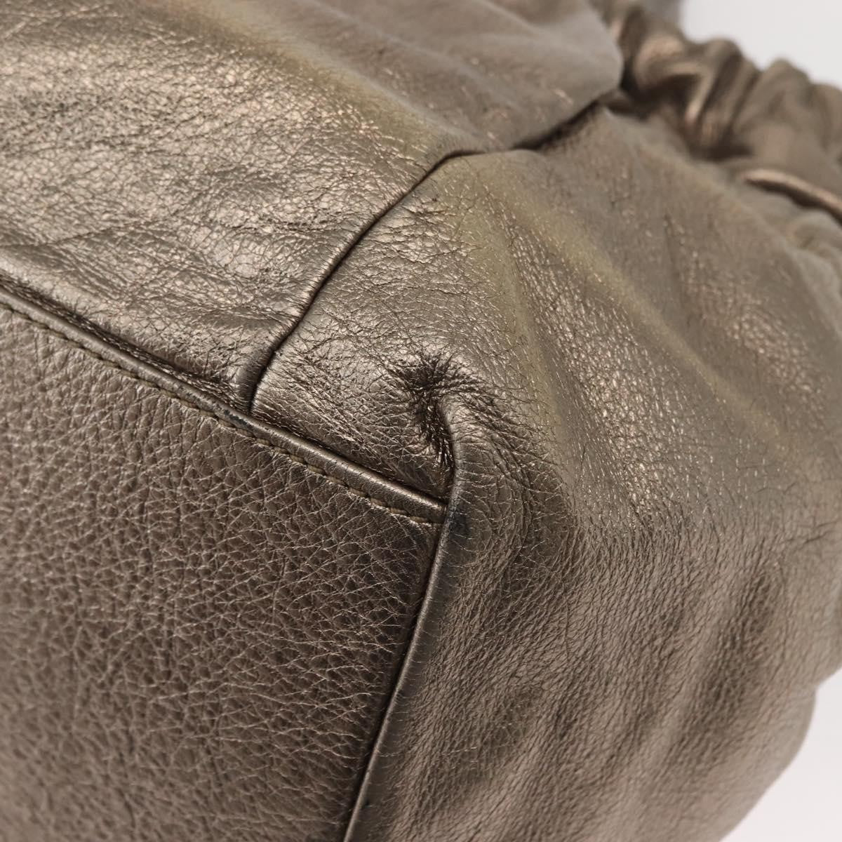 Salvatore Ferragamo Vala Shoulder Bag Leather, GOLD, LEATHER, Shoulder bag