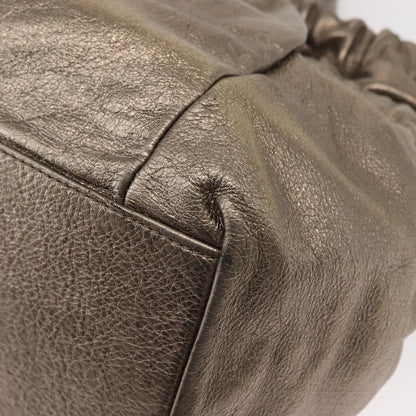 Salvatore Ferragamo Vala Shoulder Bag Leather, GOLD, LEATHER, Shoulder bag