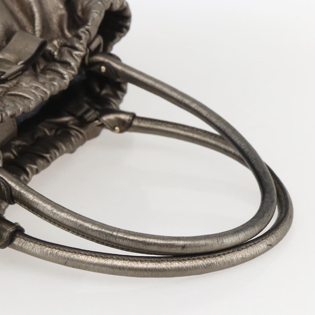 Salvatore Ferragamo Vala Handbag Leather, GOLD, LEATHER, Handbag