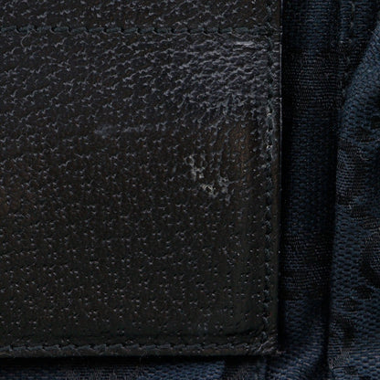 Gucci Vintage Double Belt Bag GG Canvas with Leather, BLACK, CANVAS, Shoulder bag