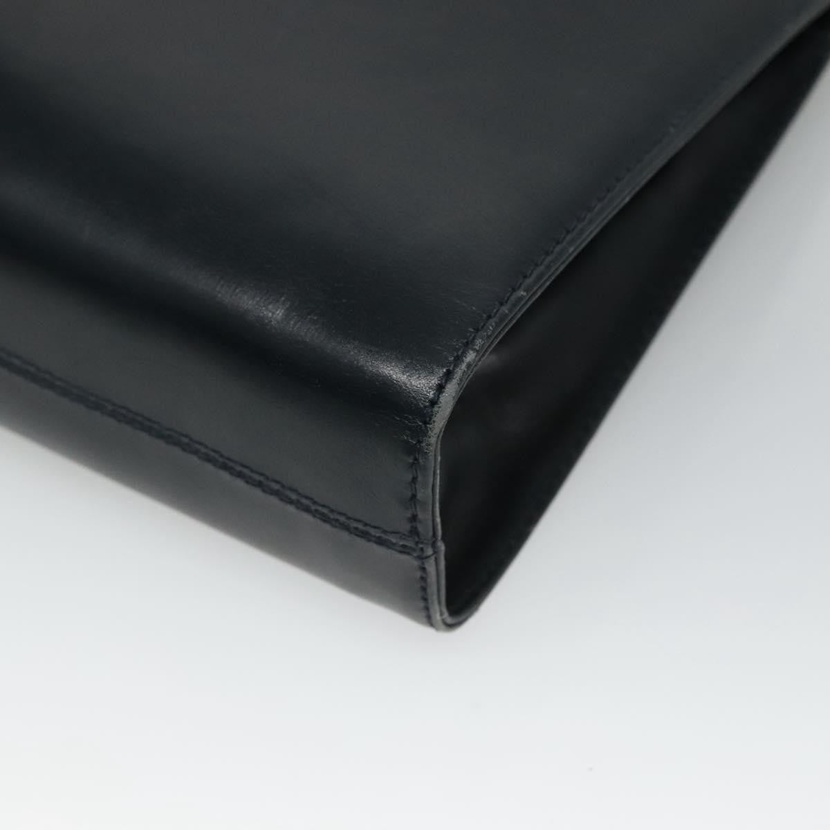 Salvatore Ferragamo Vintage Gancini Chain Shoulder Bag Leather, NAVY, LEATHER, Shoulder bag