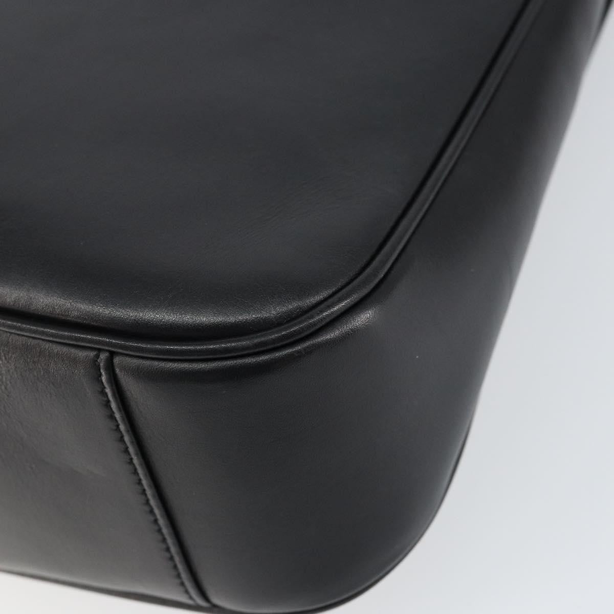 Gucci Vintage Bamboo Handle Open Hobo Leather, BLACK, LEATHER, Handbag