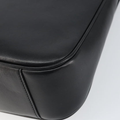 Gucci Vintage Bamboo Handle Open Hobo Leather, BLACK, LEATHER, Handbag