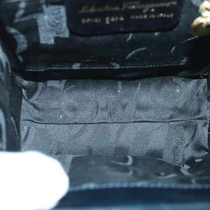 Salvatore Ferragamo Vala Handbag Leather, NAVY, LEATHER, Handbag