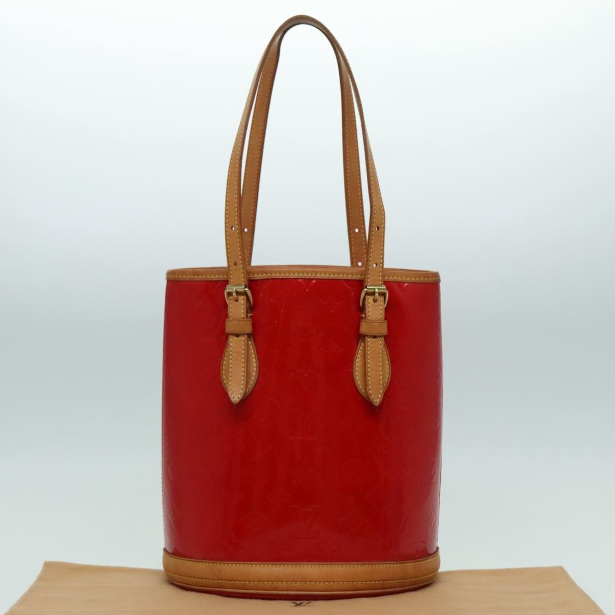 Louis Vuitton Bucket Bag Monogram Vernis, RED, PATENT_LEATHER, Handbag