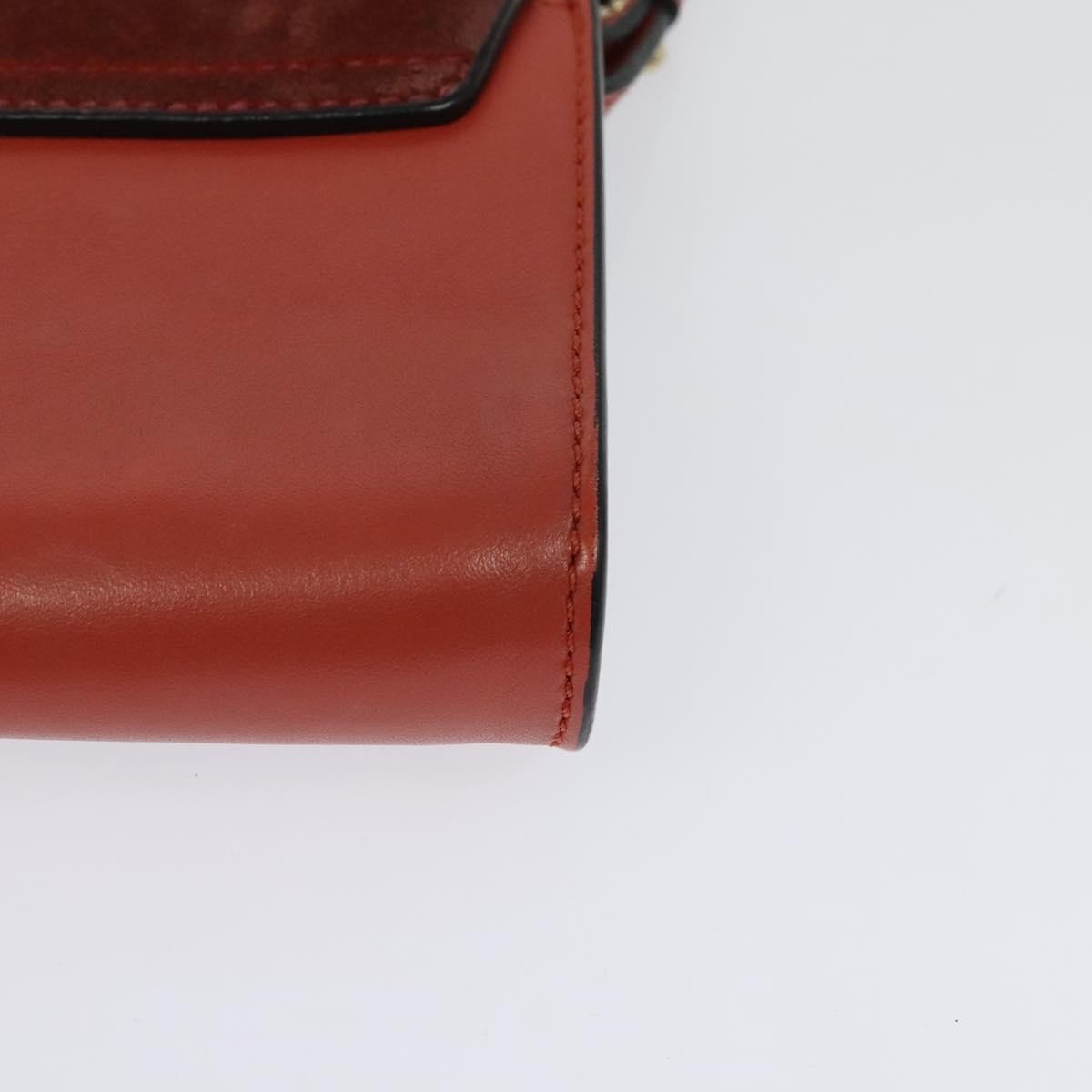Chloe Faye Shoulder Bag Leather and Suede, Red, Leather, Shoulder Bag