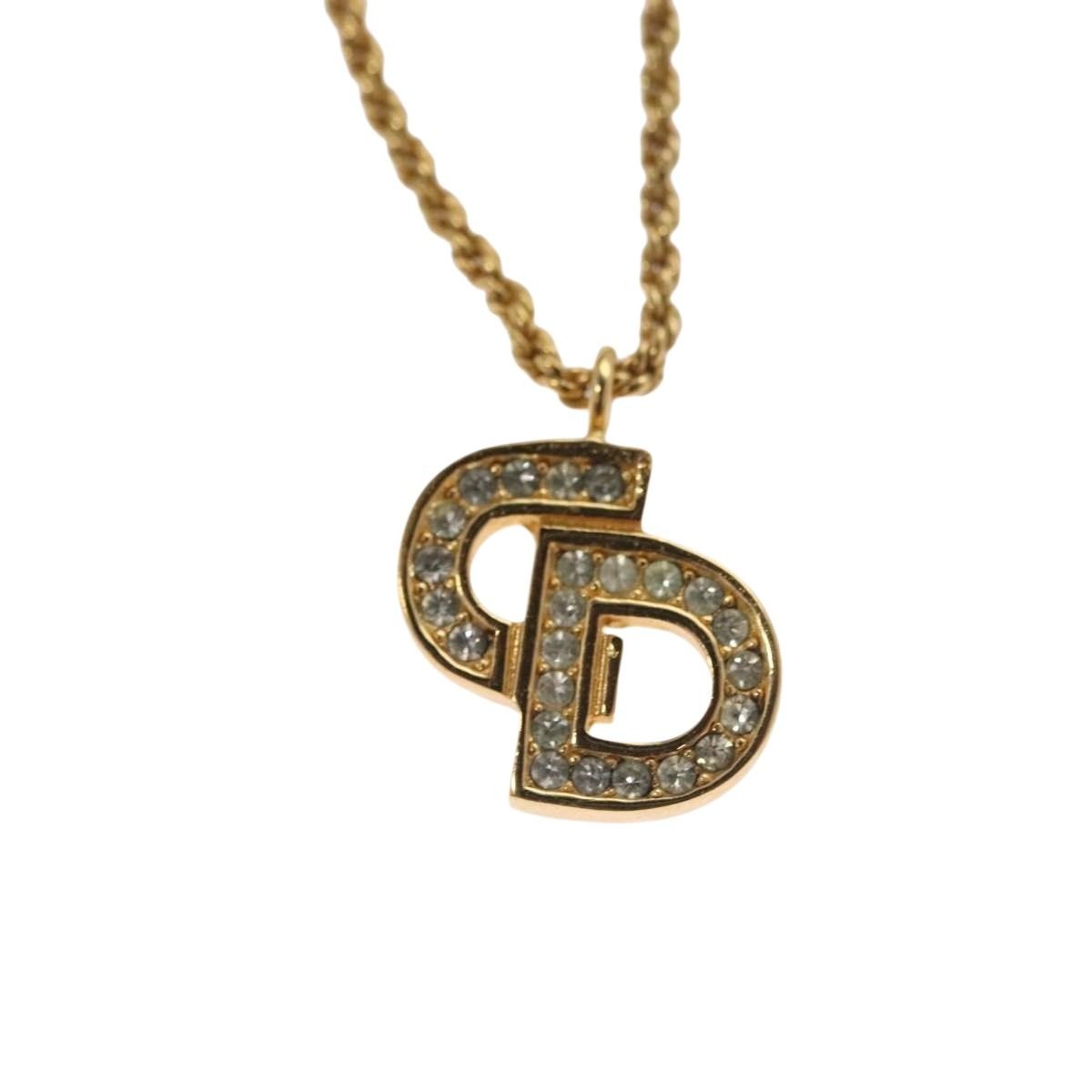 Christian Dior CD Pendant Necklace Gold-plated, GOLD, METAL, Necklace
