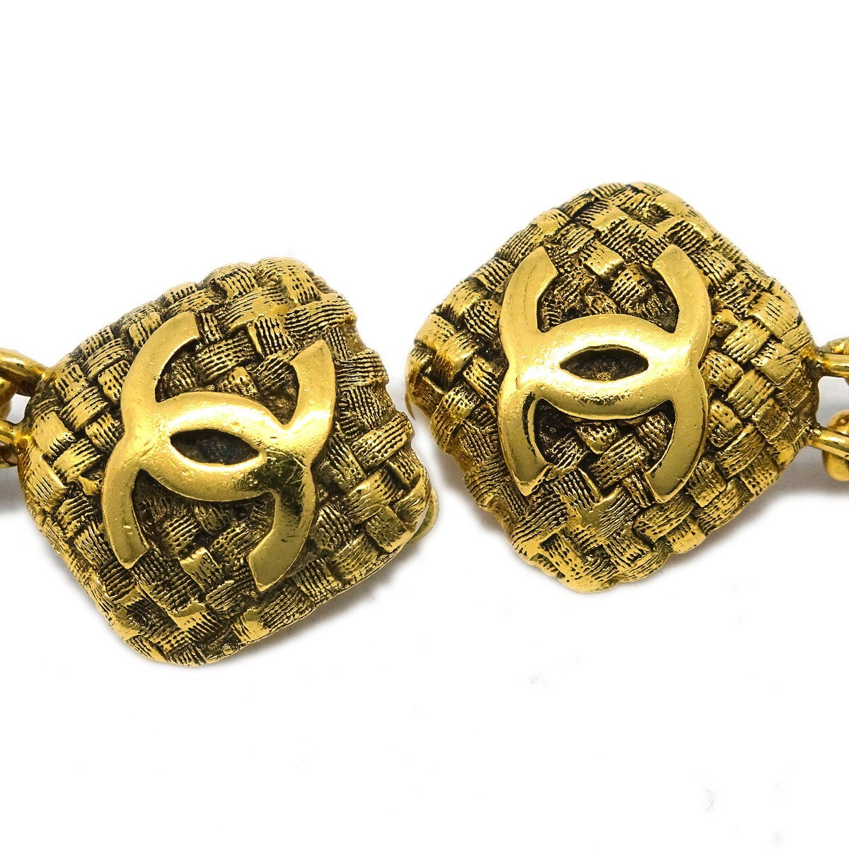 Chanel CC Dangle Earrings Metal, GOLD, GOLD_PLATED, Earrings