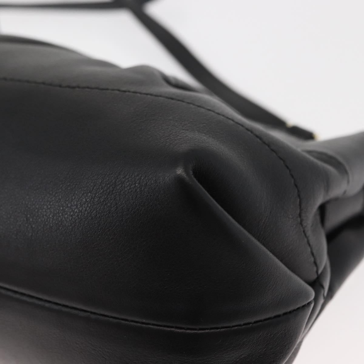 Salvatore Ferragamo W Chain Tote Leather, BLACK, LEATHER, Handbag