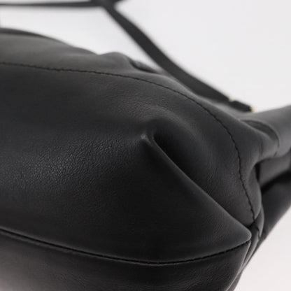 Salvatore Ferragamo W Chain Tote Leather, BLACK, LEATHER, Handbag