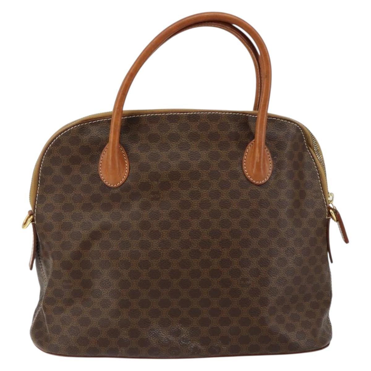 Celine Vintage Macadam Handbag Macadam, BROWN, CANVAS, Handbag