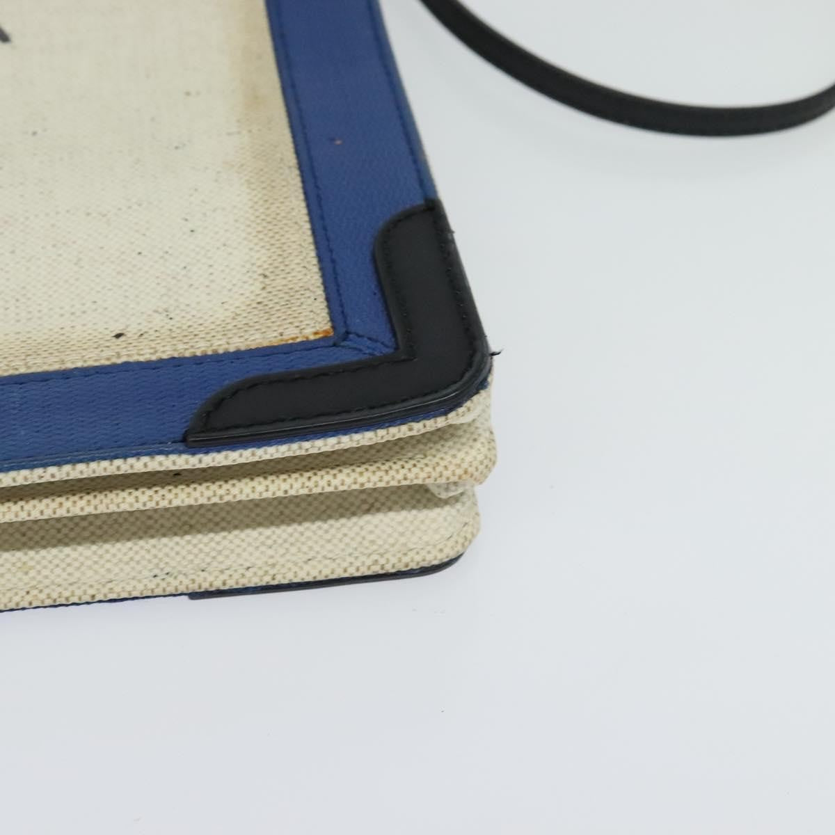 Balenciaga Navy Pochette Canvas and Leather, BEIGE, CANVAS, Shoulder bag