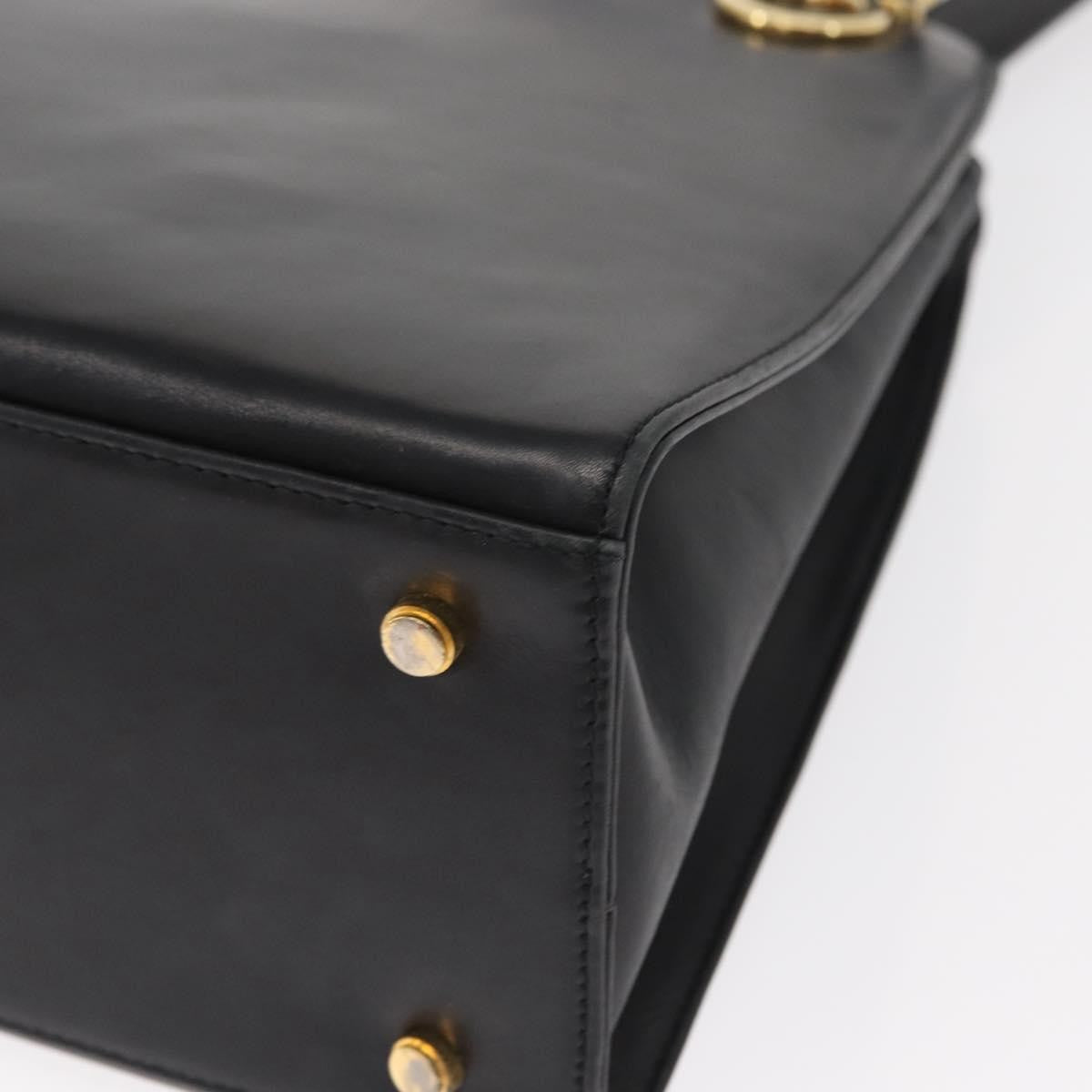 Salvatore Ferragamo Gancini Shoulder Bag Leather, BLACK, LEATHER, Shoulder bag