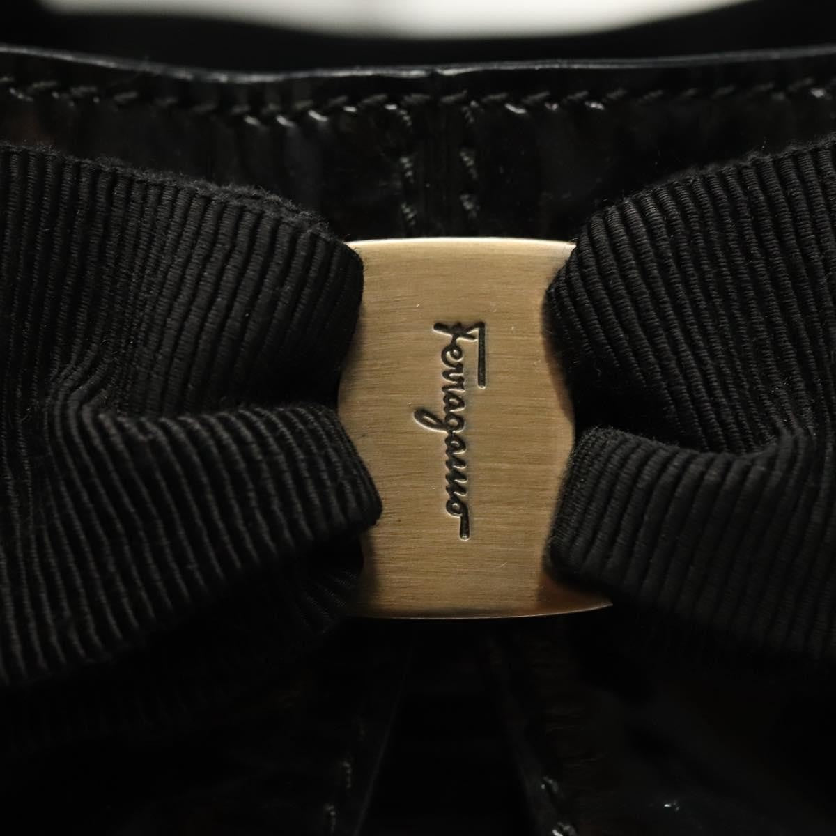 Salvatore Ferragamo Vala tote Patent Leather, BLACK, PATENT_LEATHER, Tote bag