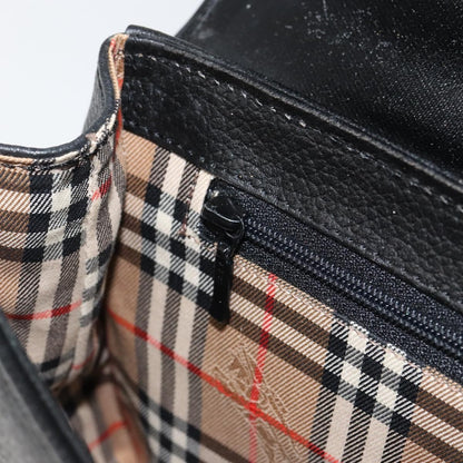 Burberry Vintage Handbag Leather, BLACK, LEATHER, Handbag