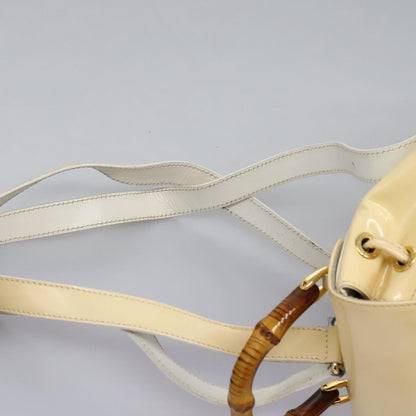 Gucci Vintage Bamboo Backpack Patent, BEIGE, PATENT_LEATHER, Backpack