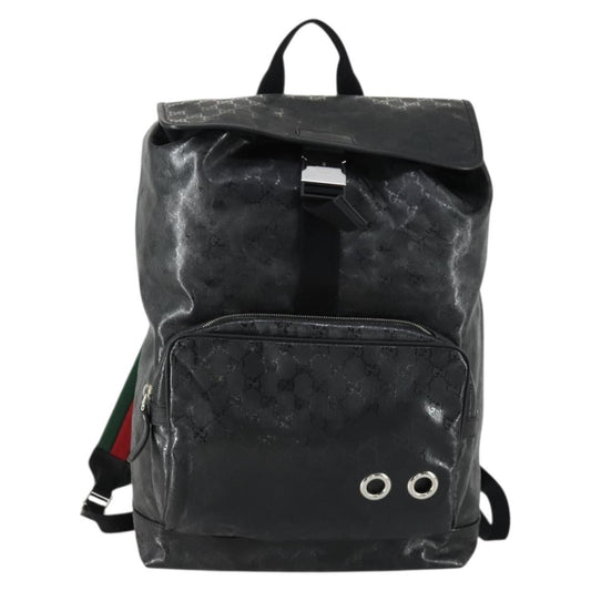 Gucci Buckle Backpack GG Imprime, BLACK, CANVAS, Backpack