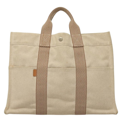 Hermes Fourre Tout Tote Toile, BEIGE, CANVAS, Tote bag