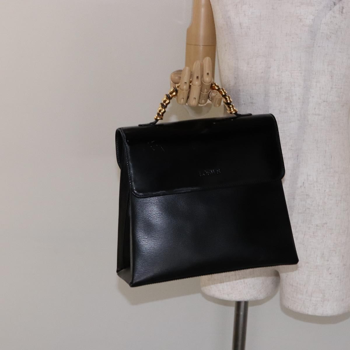 Loewe Vintage Velazquez Top Handle Bag Leather, BLACK, LEATHER, Handbag