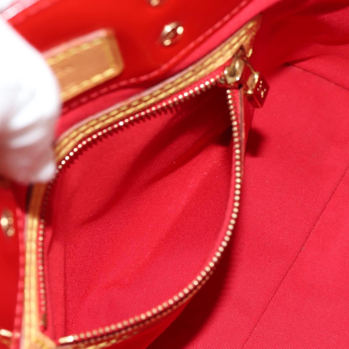 Louis Vuitton Reade Handbag Monogram Vernis, RED, PATENT_LEATHER, Handbag