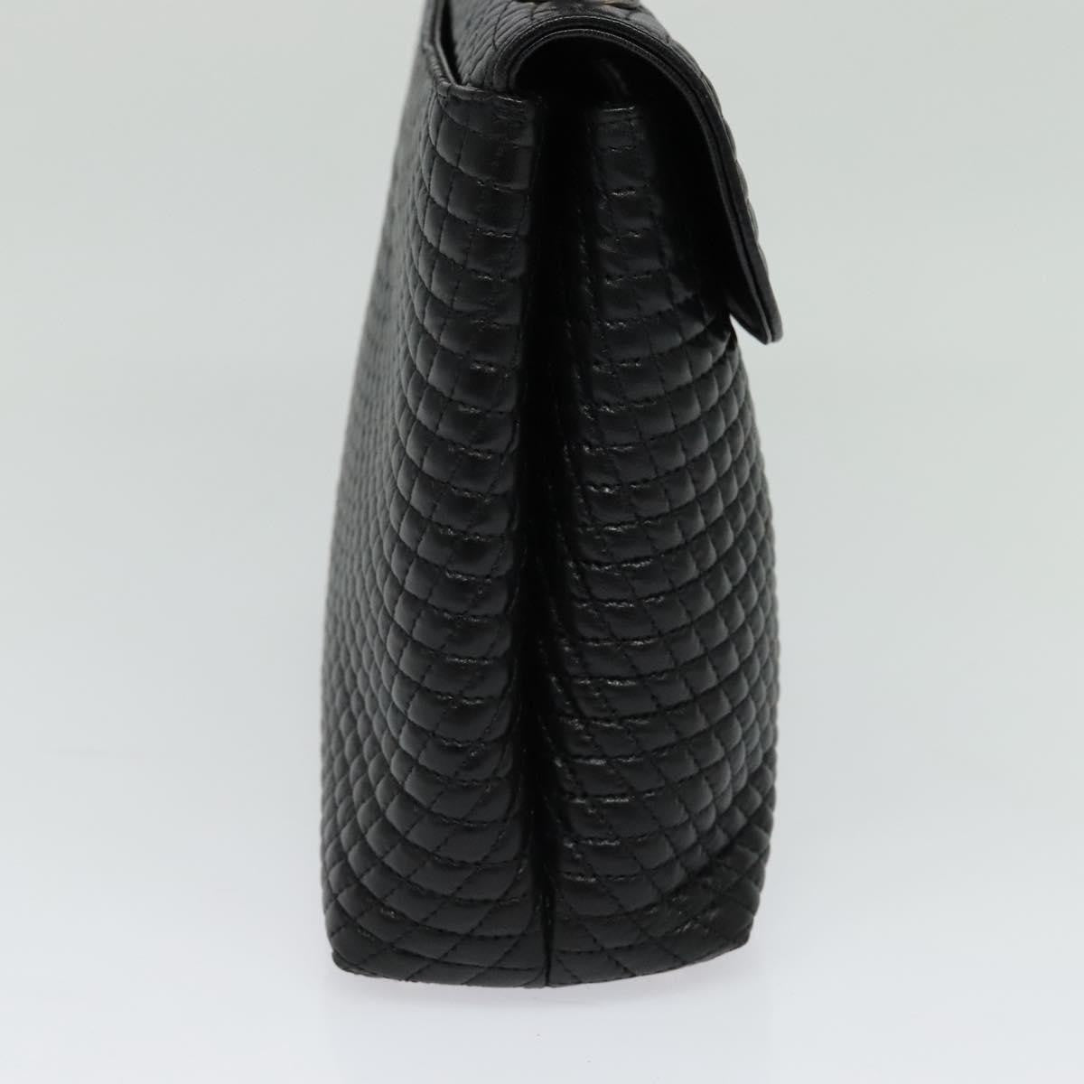 Bally Vintage Handbag Quilted Leather, BLACK, LEATHER, Handbag