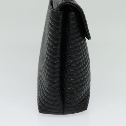 Bally Vintage Handbag Quilted Leather, BLACK, LEATHER, Handbag