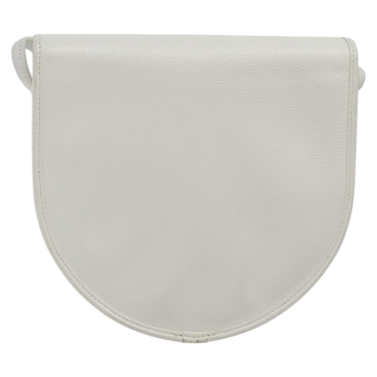 Christian Dior Flap Shoulder Bag Leather, WHITE, LEATHER, Shoulder bag