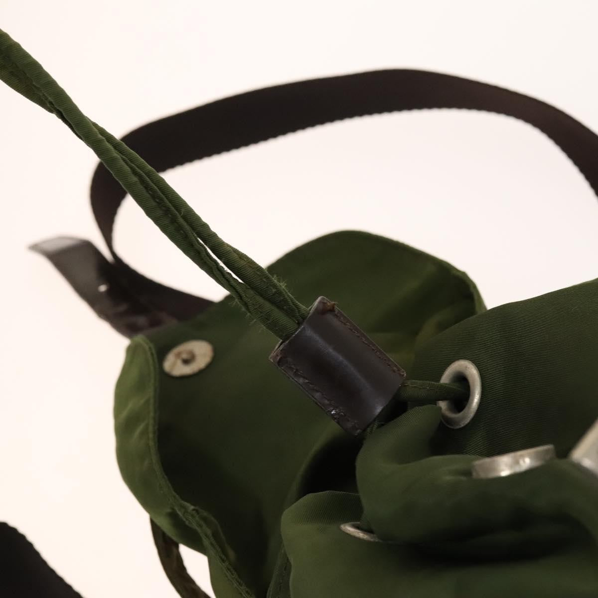 Prada Vela Double Front Pocket Backpack Tessuto with Saffiano Leather, KHAKI, NYLON, Backpack