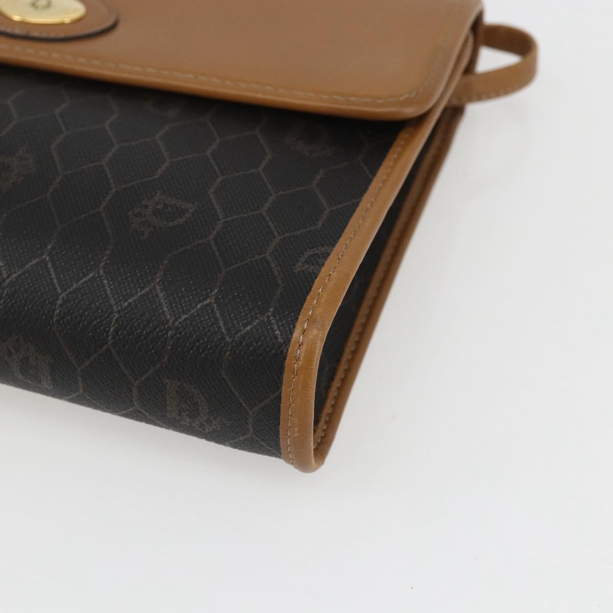 Christian Dior Vintage Honeycomb Shoulder Bag Canvas and Leather, BLACK, PVC, Shoulder bag