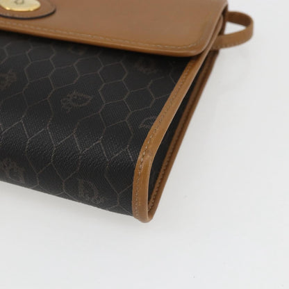 Christian Dior Vintage Honeycomb Shoulder Bag Canvas and Leather, BLACK, PVC, Shoulder bag